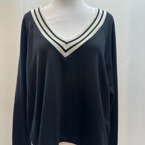 Z Supply Black V-Neck Sweatshirt M